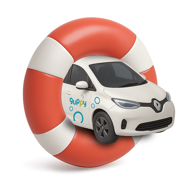 Coche guppy con flotador